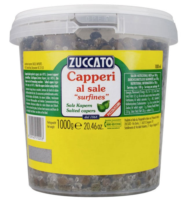 Salted Baby Capers 1kg Tub Zuccato