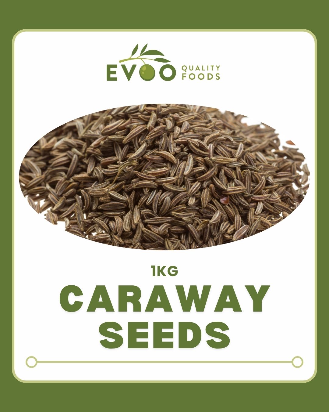 Caraway Seeds 1kg Packet Evoo QF