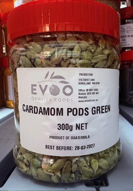 Cardamom Pods 300g Tub Evoo QF