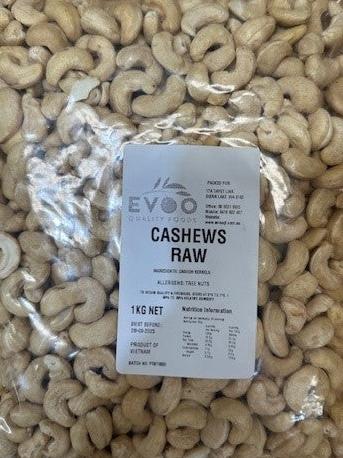 Cashew Nuts Raw Whole 1kg Bag Evoo QF