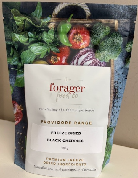 Freeze Dried Black Cherries Whole 100g Packet The Forager Food Co