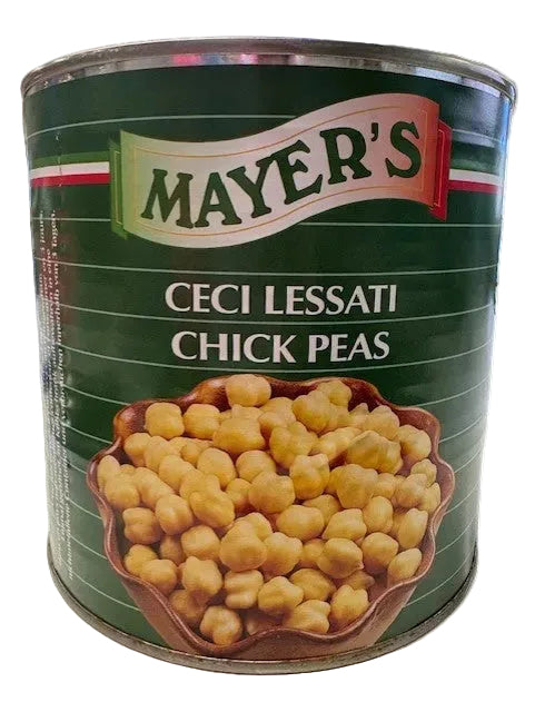Can of Mayer's Ceci Lessati Chick Peas on a counter
