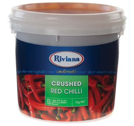 Red Chilli Crushed 1kg Tub Riviana