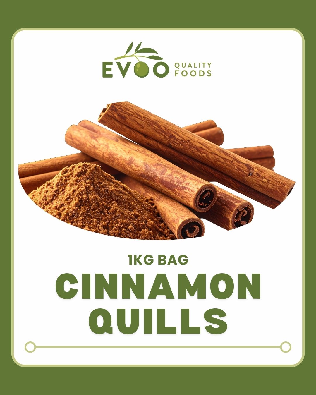 Cinnamon Quills (Not Cassia Sticks) 1kg Bag Evoo QF