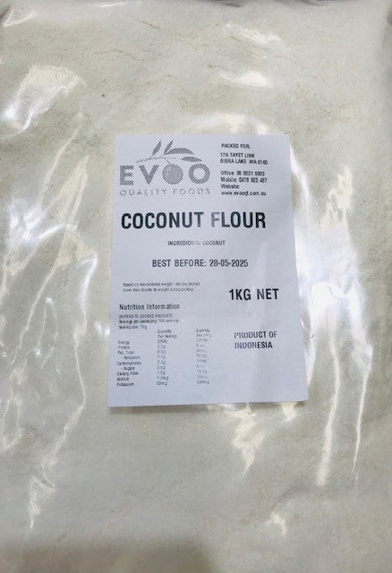 Coconut Flour Organic 1kg Bag EVOO QF