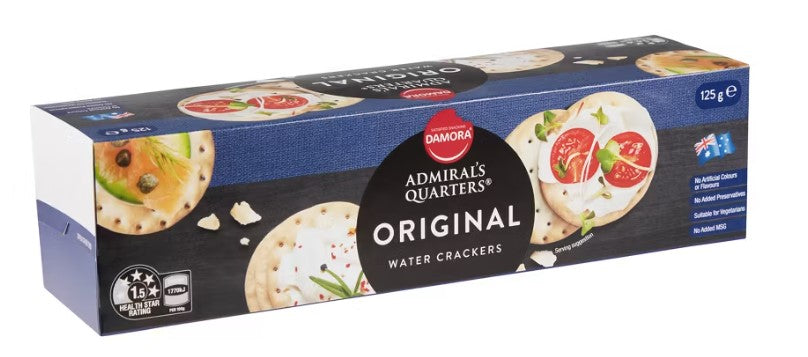 Water Crackers 125g Packet Damorra