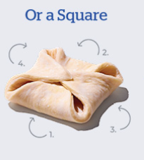 Danish Pastry Squares PLAIN (Pre cut, Unbaked) 64 per Carton Frozen EOI