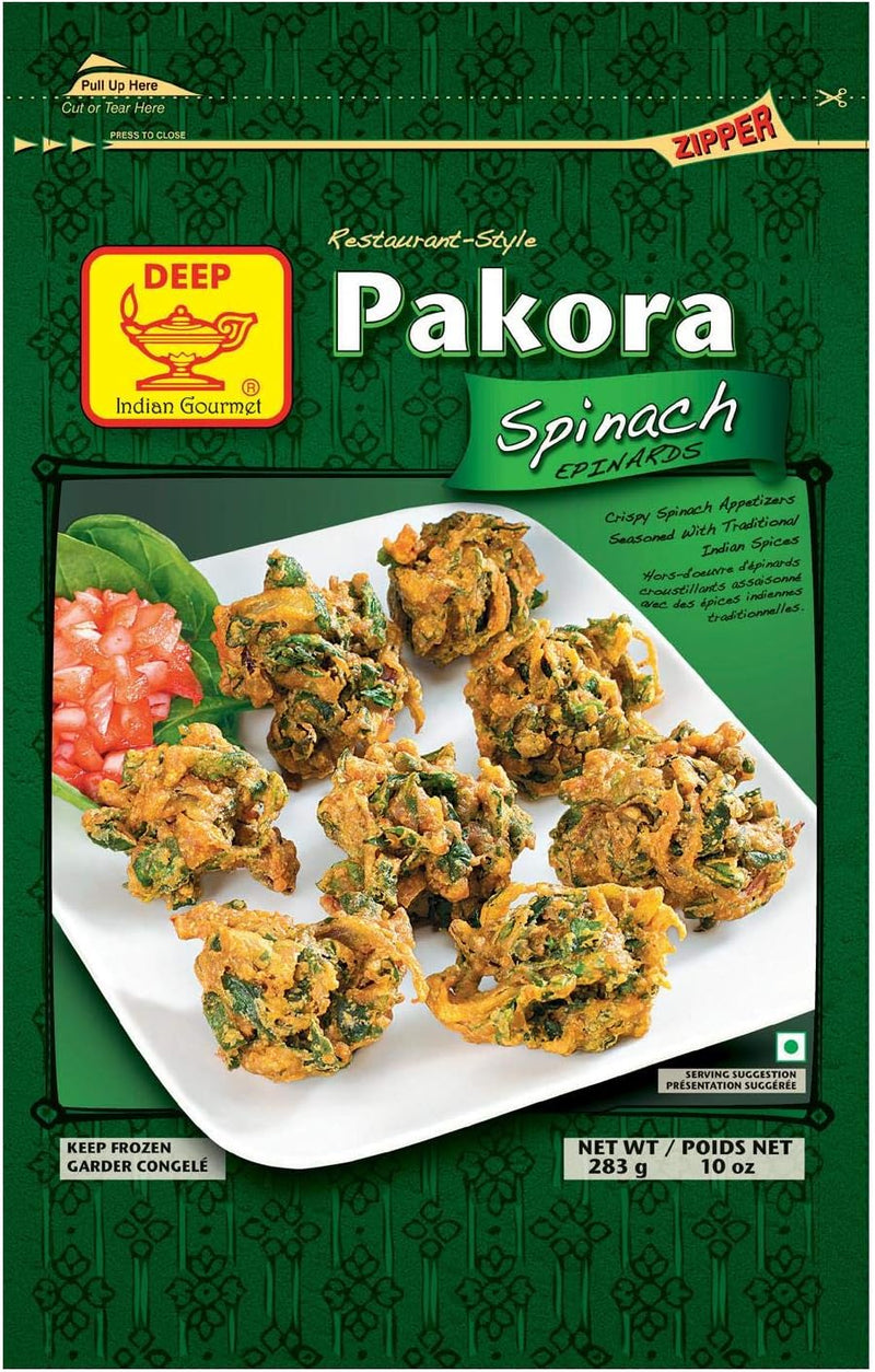 Spinach Pakora Frozen 283grams (6/pkt) Deep Indian Gourmet **Pre order 3 days**