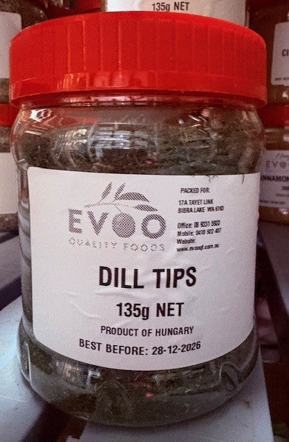 Dill Dried (Tips) 135g Tub Evoo QF