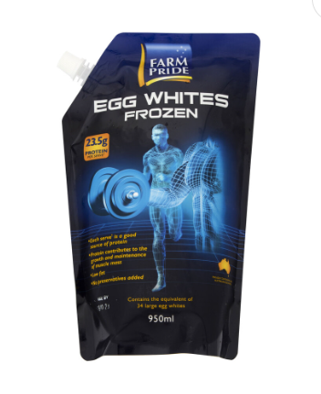 Egg Whites 100% 950ml Bag Frozen Farm Pride