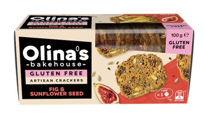 Fig & Sunflower Seed GF Artisan Crackers 100gm Olinas