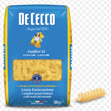 Fusilli (Spiral) Pasta Dried 500g Pkt De Cecco #34