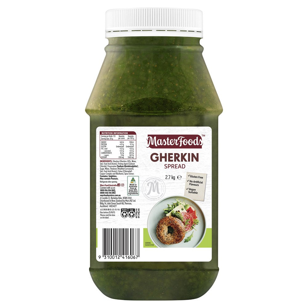 Gherkin Relish Spread 2.7kg Masterfoods