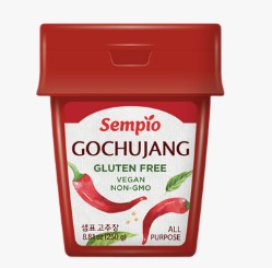 Sempio Gochujang gluten-free container on a white background