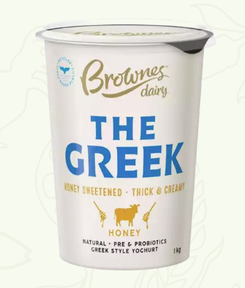 Greek Style Honey Yoghurt 1kg Brownes