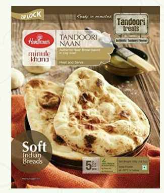 Tandoori Naan Bread (20pkt x 400gm) CARTON ONLY Frozen Haldiram