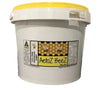 White bucket with yellow lid labeled 'AetoZ BeeZ' on a gray background