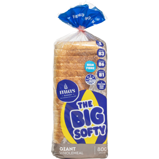 Wholemeal Bread Loaf Giant 800gm Big Softy - (2 Days Pre order)