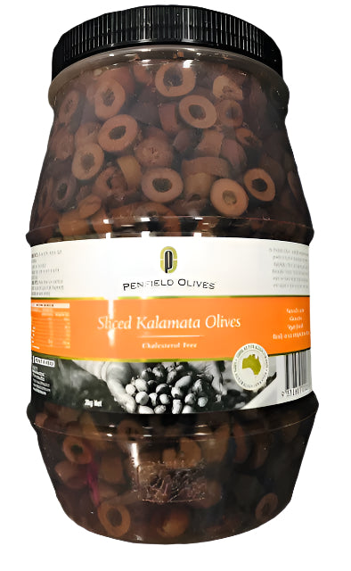 Kalamata Sliced Olives 2kg Jar Penfield Olives