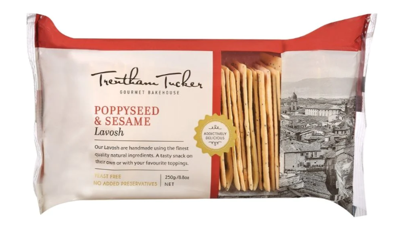 Lavosh Poppyseed & Sesame Biscuits 250g Packet Trentham Tucker