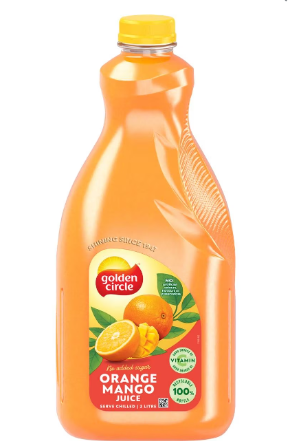 Orange Mango Juice Long Life PET 2L Bottle Golden Circle