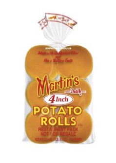 Potato Rolls 60 x 4" Carton Frozen Martins