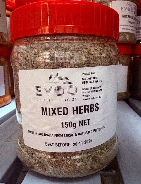 Mixed Herbs Dried 150g Tub Evoo QF