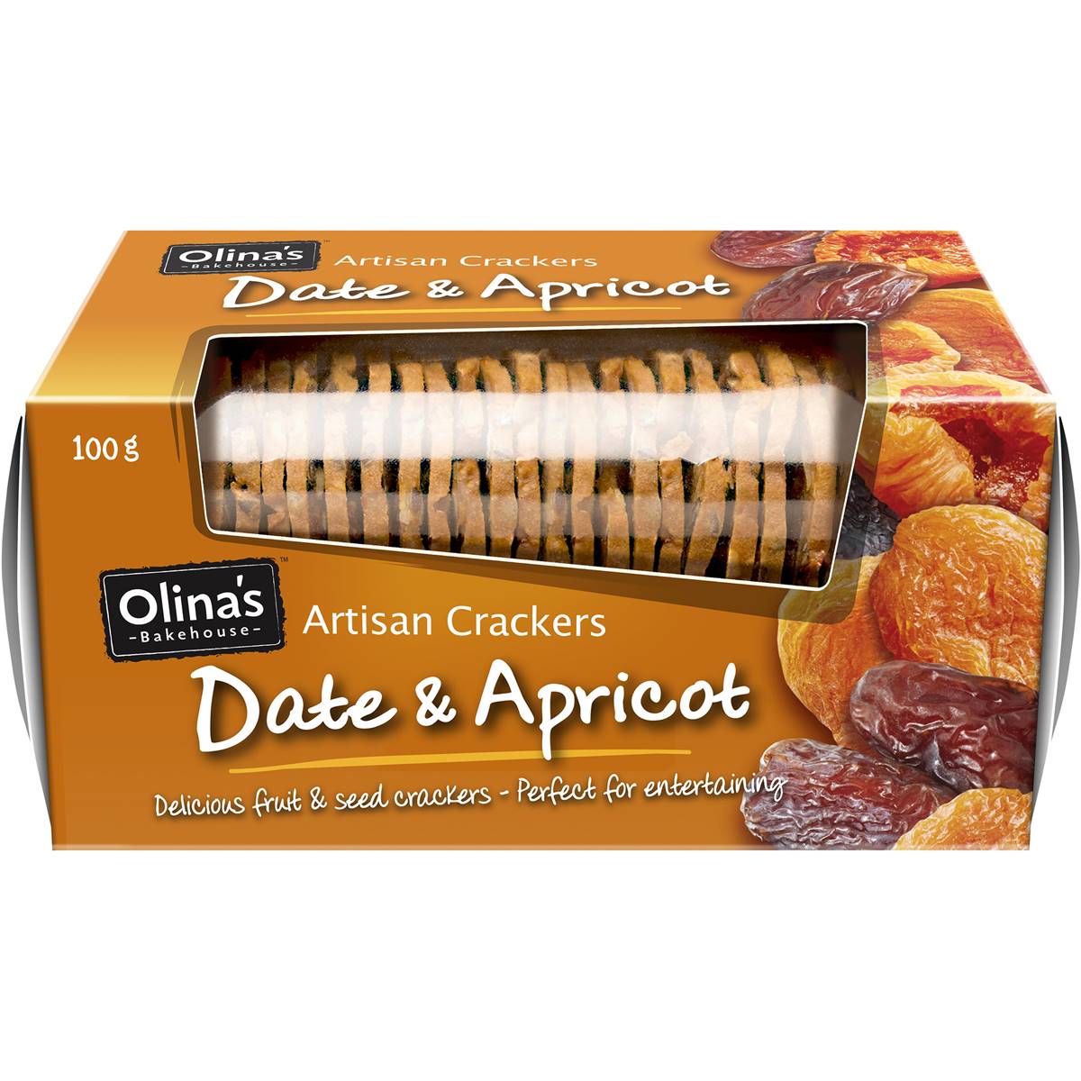 Date & Apricot Artisan Crackers 100gm Olinas