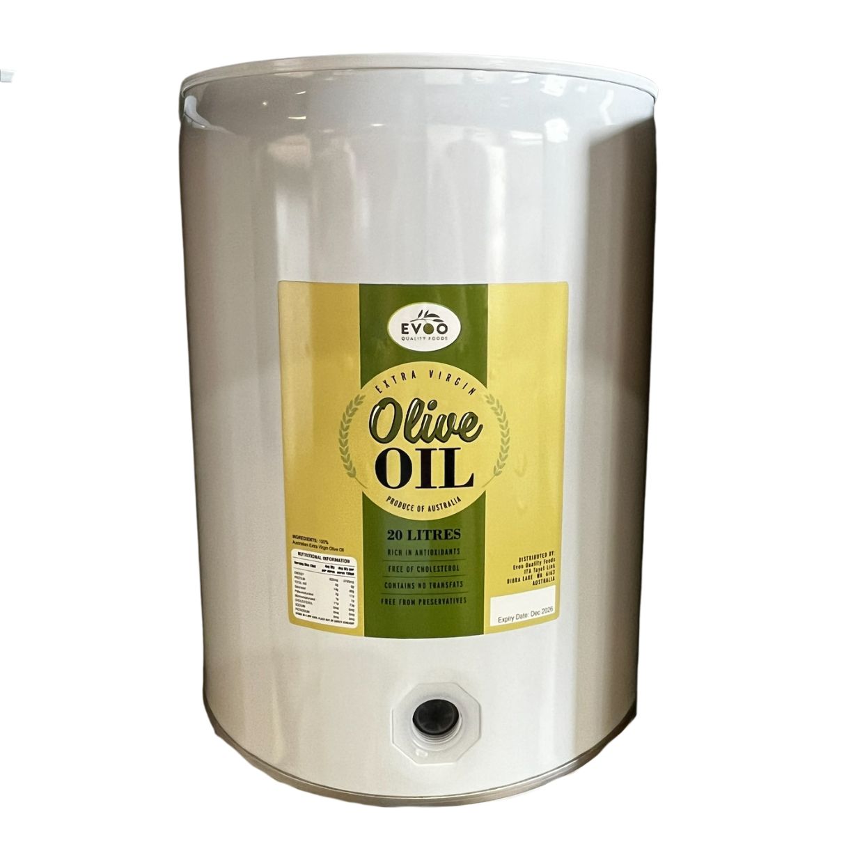 Extra Virgin Olive Oil 20lt Drum - Moore River 2024 Season (EVOO)