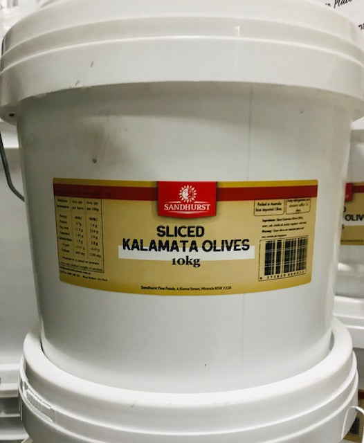 Kalamata Sliced Olives 10kg (5kg DW) Tub Sandhurst