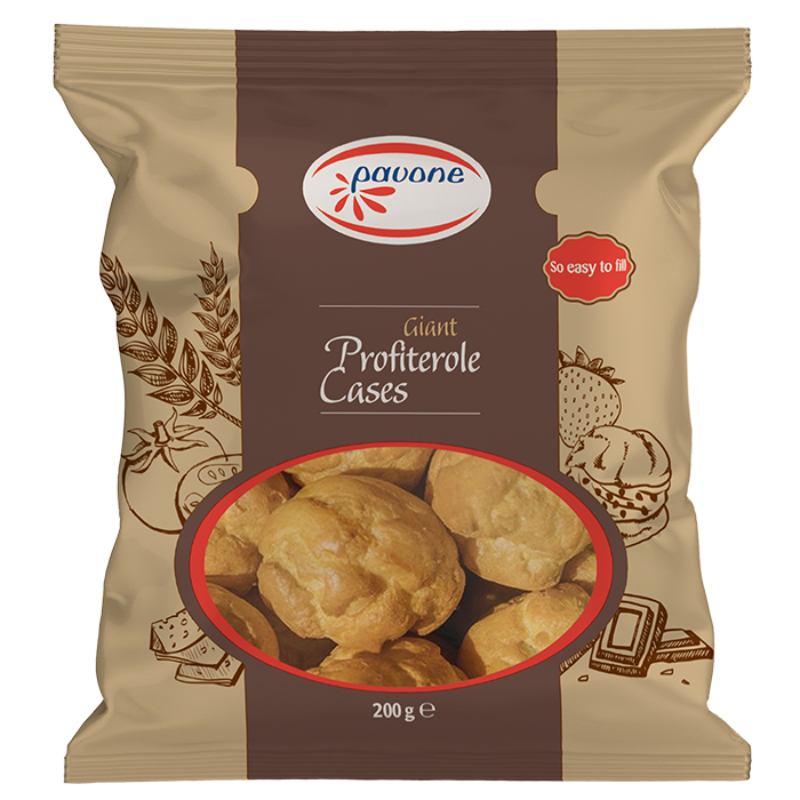 Profiterole Cases Giant (Ready to fill) (8x200g) Carton Pavone