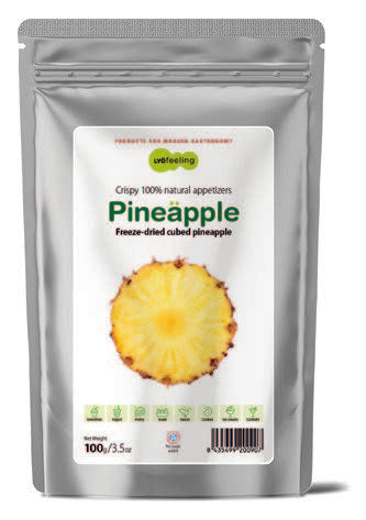 Pineapple Freeze Dried Cubed 100g Bag LyoFeeling