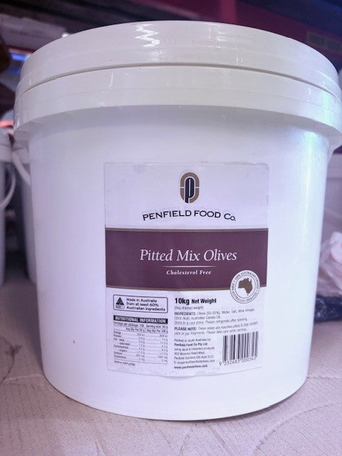 Olives Pitted Mix (Aussie) 10kg tub Penfields