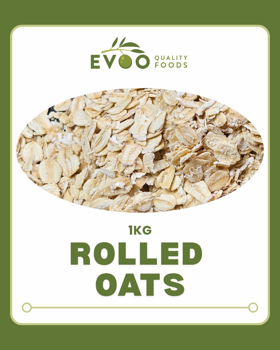 Rolled Oats 1kg Bag Evoo QF