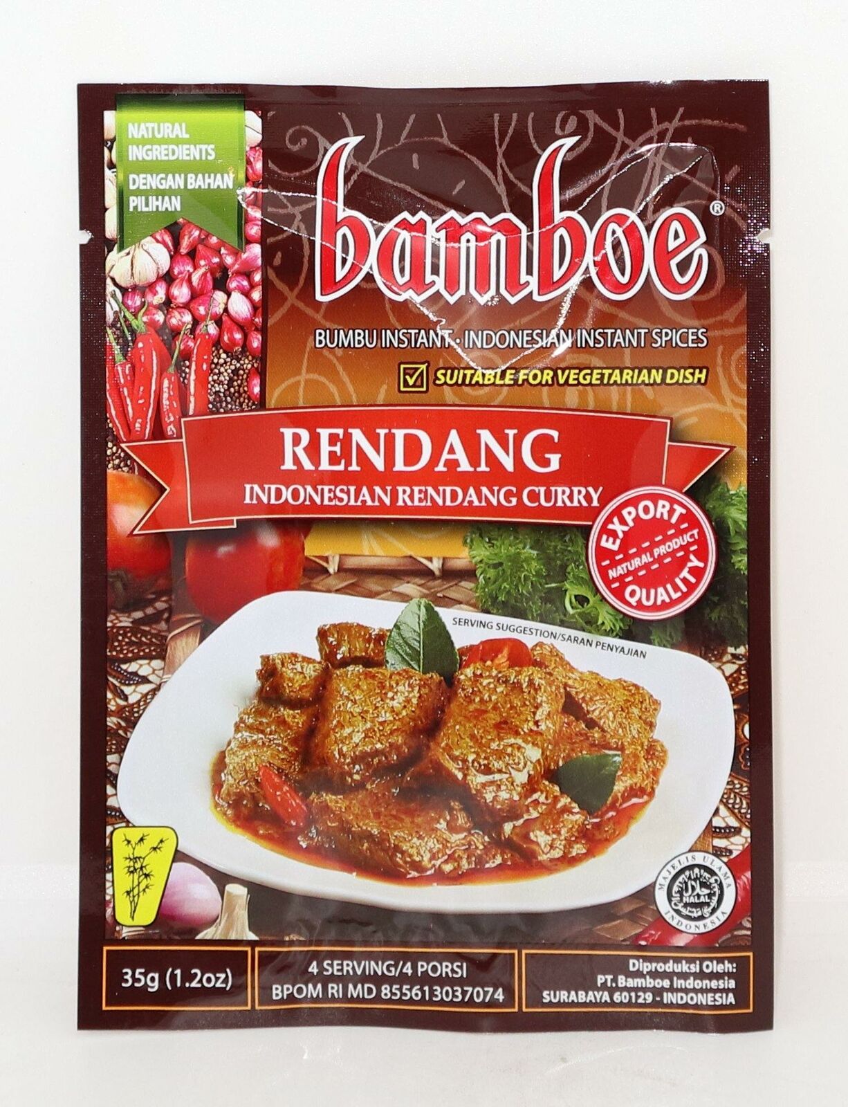 Rendang Curry Seasoning Powder 35g Bamboe