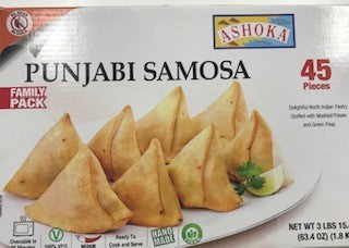 Punjabi Samosa Indian Vegetable 45pcs x 40g Box (1.8kg) Frozen Asoka