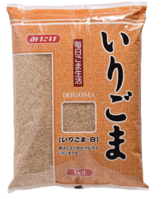 Roasted Sesame Seeds White 1kg Bag Mitake
