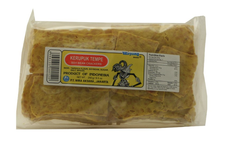 Kerupuk Tempe Soybean Crackers 250g Pkt Wayang