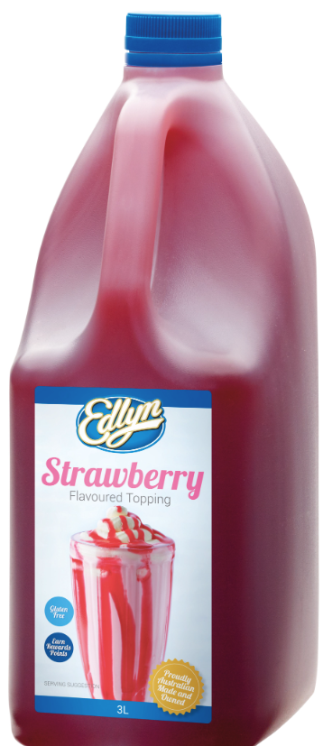 Strawberry Topping 3lt Bottle Edlyn