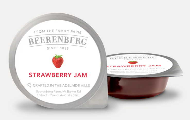 Strawberry Jam Portion Control 120pc x 14g Beerenberg Australian Made