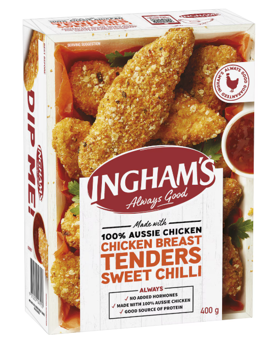 Chicken Breast Sweet Chilli Tenders 400g Box Frozen Ingham (2 Day Pre Order)