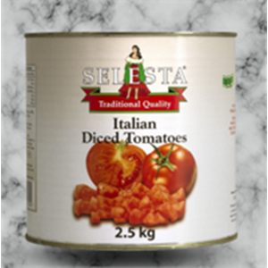 Tomatoes Diced Italian 2.5kg Tin Selesta
