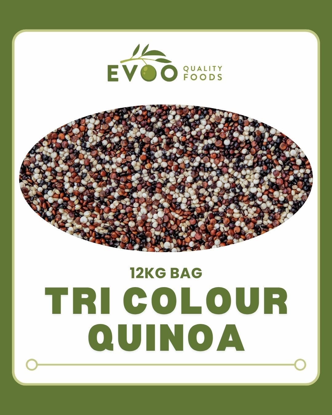 Tri Colour Quinoa 12kg Bag EVOO QF