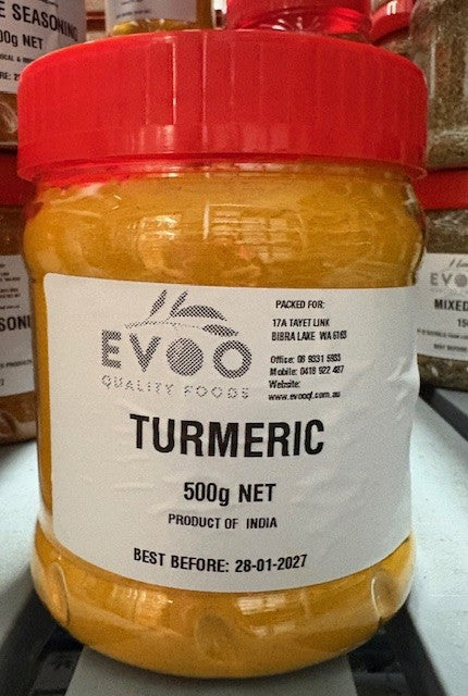 Turmeric Ground 500g Tub Evoo QF