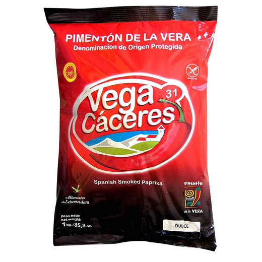 Paprika Sweet Smoked Spanish (Dolce) Authentic GF 1kg Bag Vega Caceres