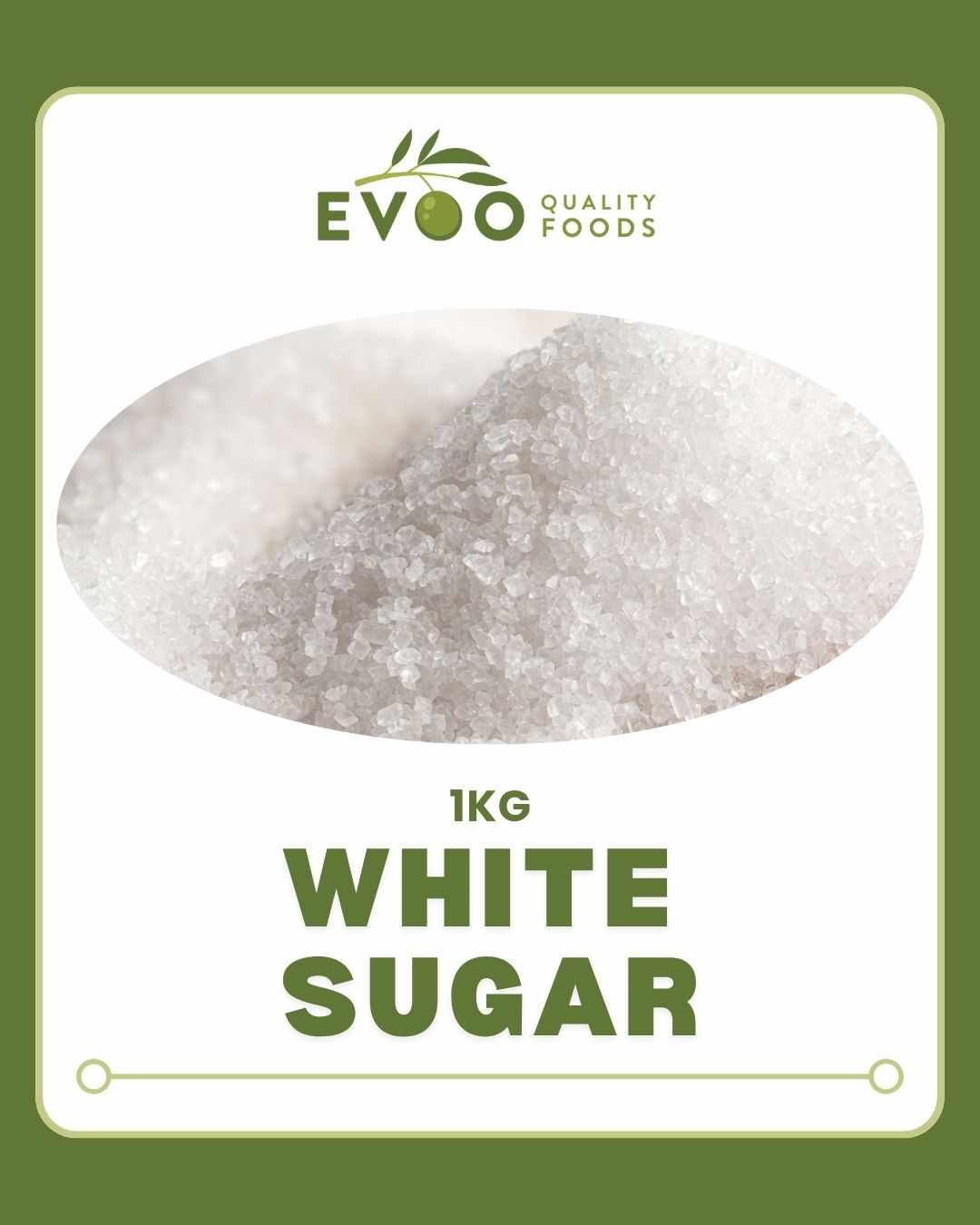 White Sugar 1kg Bag Evoo QF