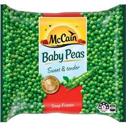Peas Green Baby 1kg Bag Frozen McCain