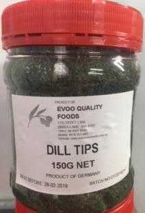Dill Dried (Tips) 135g Tub Evoo QF