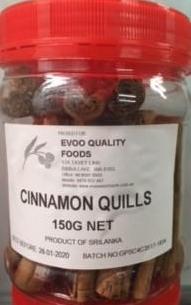 Cinnamon Quills 150g Evoo QF