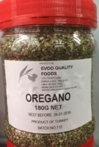 Oregano Leaves Dried 180g Tub Evoo QF